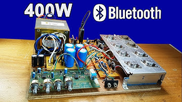 How to make Power Audio Amplifier 400 Watt with Bluetooth using Transistors 2N3055 and MJ2955