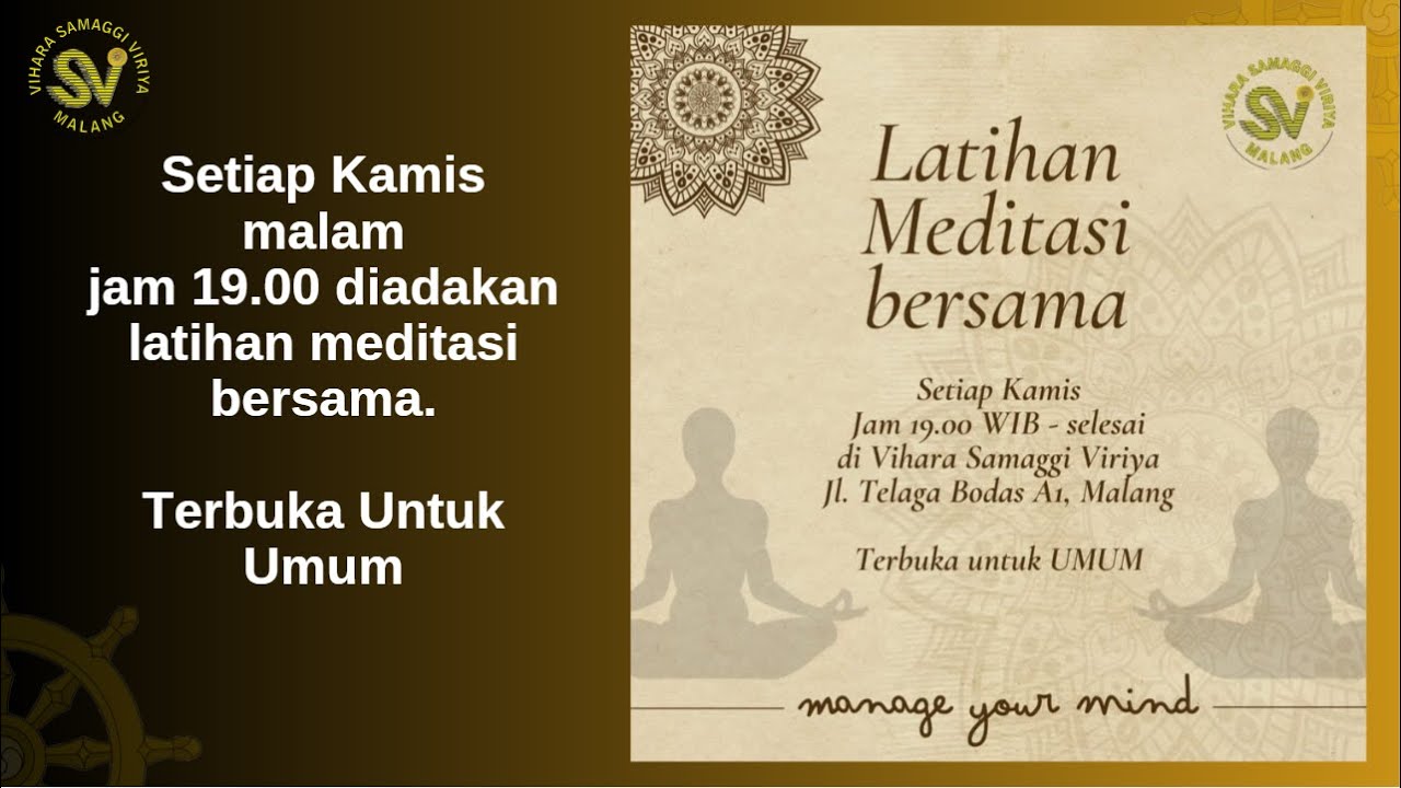 Latihan Meditasi Bersama 22 Januari 2026