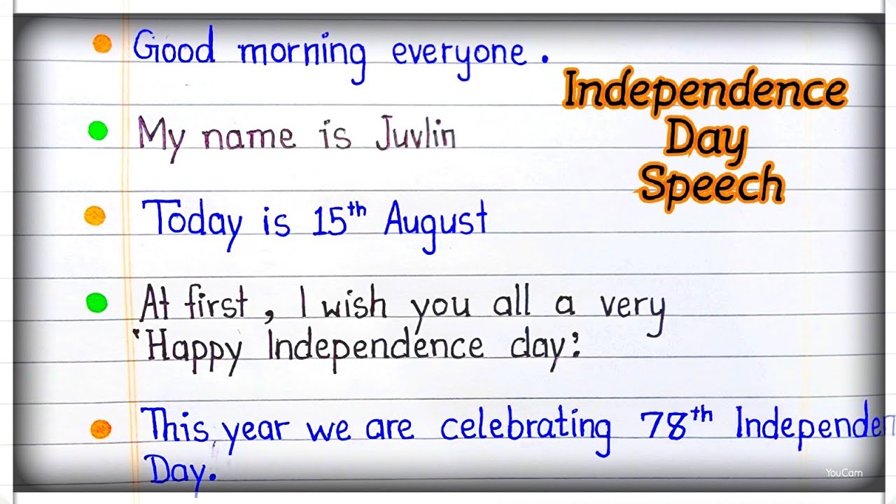 Simple Speech on independence day | 10 line Speech | Easy to learn