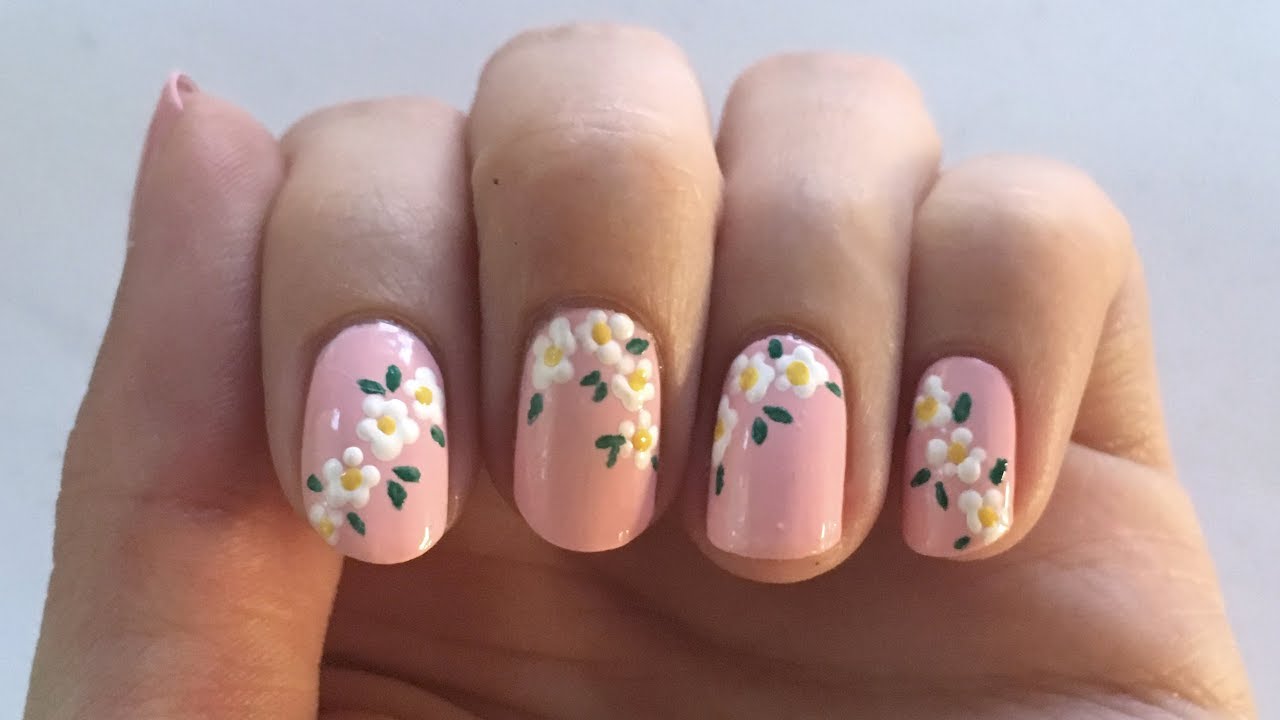 Niedliches Blumchen Nageldesign In Rosa Seni Youtube 