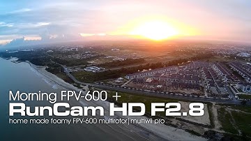 RUNCAM HD F2.8 lens - Morning flight on FPV-600 foamy quadcopter drone