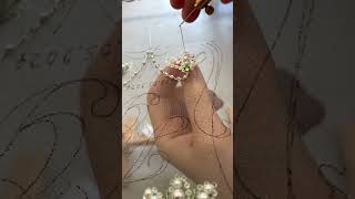 Embroidered Wedding Gift🤍   Part 1🪡 #beading #monogram #design #asmr #couture