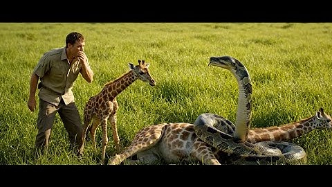 Heroic Rescue Team Saves Innocent Mother Giraffe from Giant Python Attack