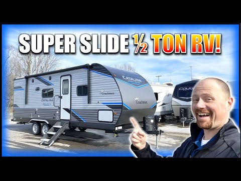 Super Slide Rv SMALLEST Super Slide + Bedroom RV!! 2022 Catalina 243RBS - YouTube