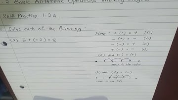 Form 1 Mathematics Exercise 1.2a Basic Arithmetic Operations Involving Integers