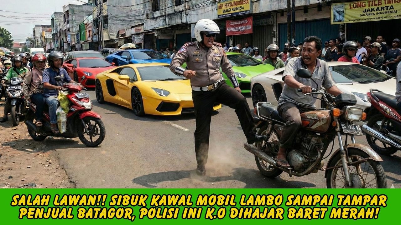 NASIB SIAL POLISI SOMBONG! Usai Mengawal Mobil Lambo Koruptor, Malah Kena Smash Mayor Kopassus!