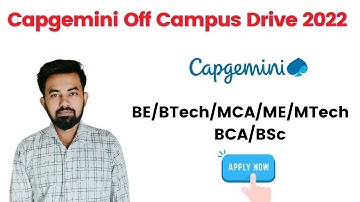 Capgemini Off Campus Drive for 2022 Batch || BCA/BSc/MCA/BE/BTech/ME/MTech || Chandan Patel