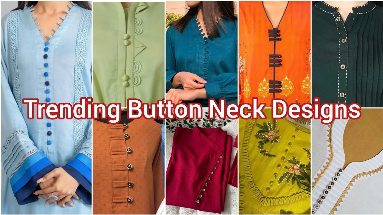 neck design for kurti,kurta bain patti design with lace buttons,button neck  design,kurti nec… | Kurta neck design, Punjabi suit neck designs, Neck  designs for suits