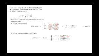 Characteristic Function Properties