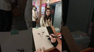 HAHAH V-SHAPE FACE😆#drawingfunny #facetocartoon  #cartoonface  #cartoontransformation