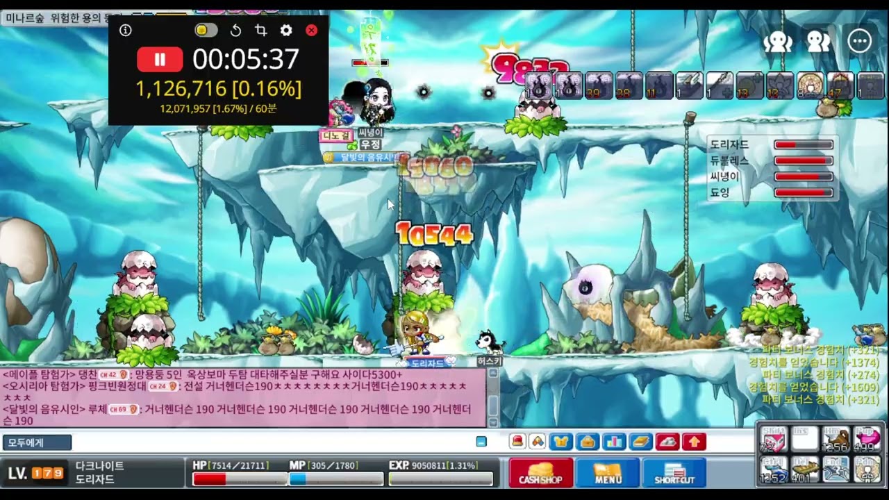 [메이플랜드] 179 닼나 위용둥 4인팟 1층 (심매미)