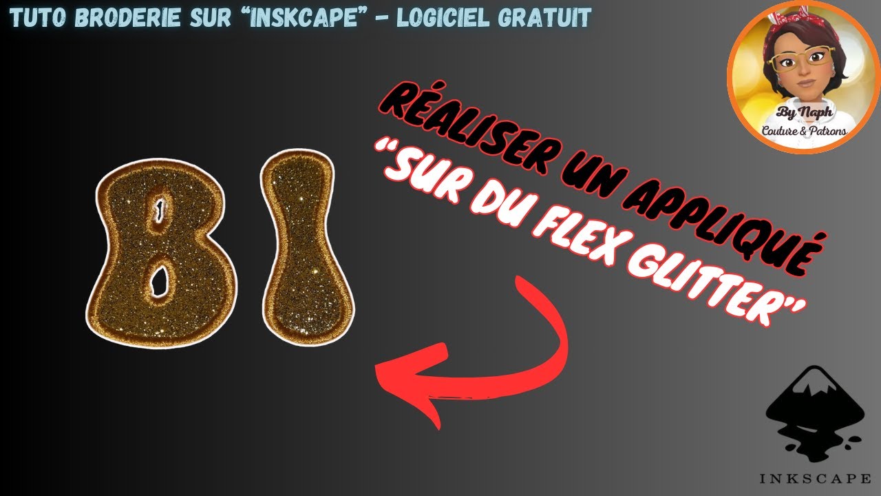 TUTO BRODERIE - Créer un appliqué sur du FLEX GLITTER  sur Inskcape (GRATUIT)