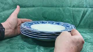 ★専用★アンティークフロウブルー Grindley Melbourneプレート Antique W H Grindley Melbourne Flow Blue and White China 9-7/8th
