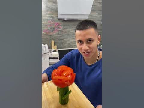 Роза 🌹 из помидора 🍅 - YouTube