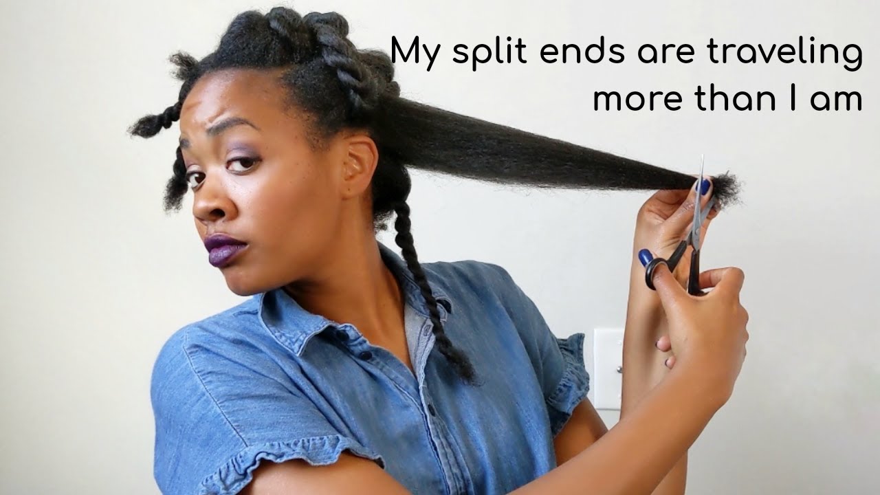 How I Trim My Straightened Natural Hair 2020 Split Ends Trimming