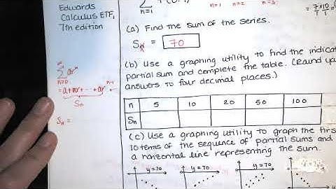 Prob. 9.2.027 - Find the sum of the geometric series. Find and graph partials sums. Calc II HW Help