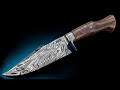 Knife making - Integral Damascus knife with a guard