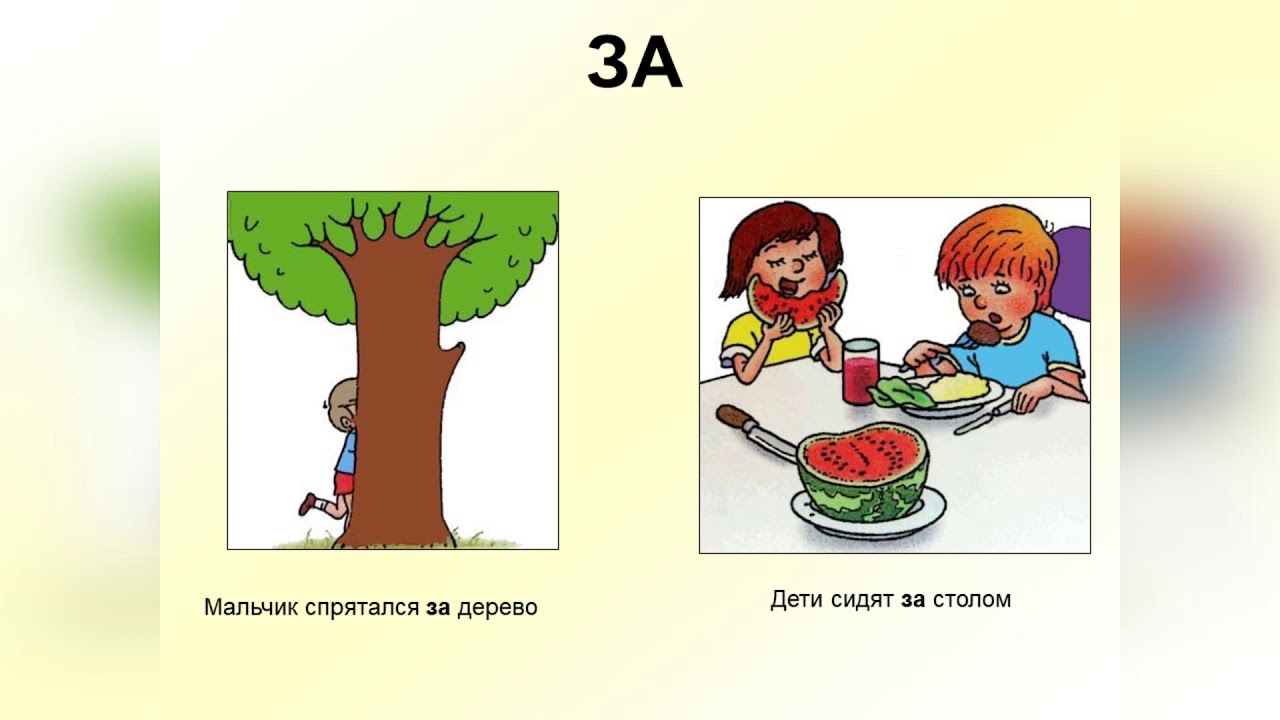 Встав из за стола сказал. Предлог из-за. Мальчик спрятался за дерево. Предлог из-за картинки. Предлоги логопедия.