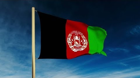 4K Afghanistan flag slider style. Waving in the win with cloud background animation Stock video