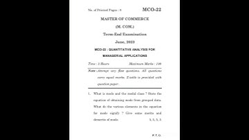 MCO 022 June 2023 Question Paper | IGNOU