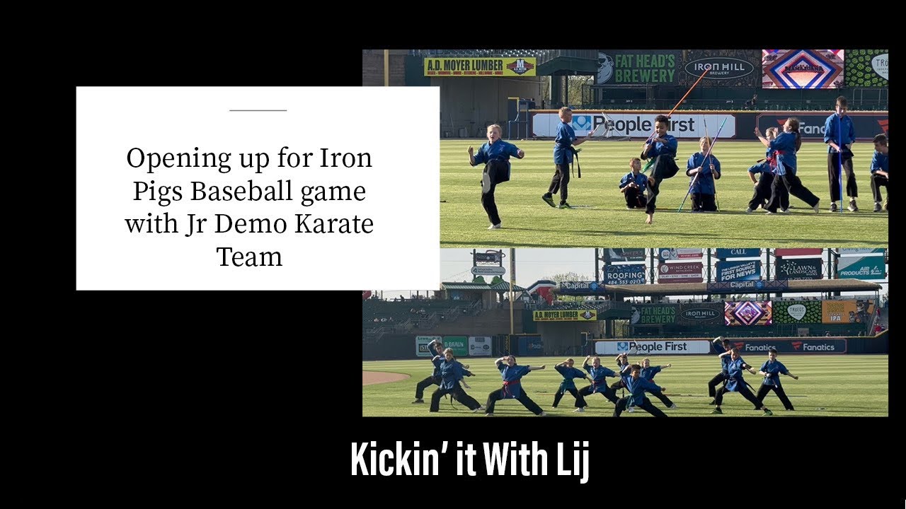 DEMO KATA KARATE PERFORMANCE Iron Pigs Game May 2023 at Coca Cola