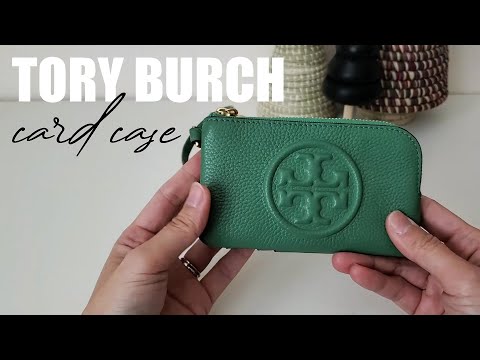 Tory Burch Perry Bombe Top-zip Card Case In Pink Moon