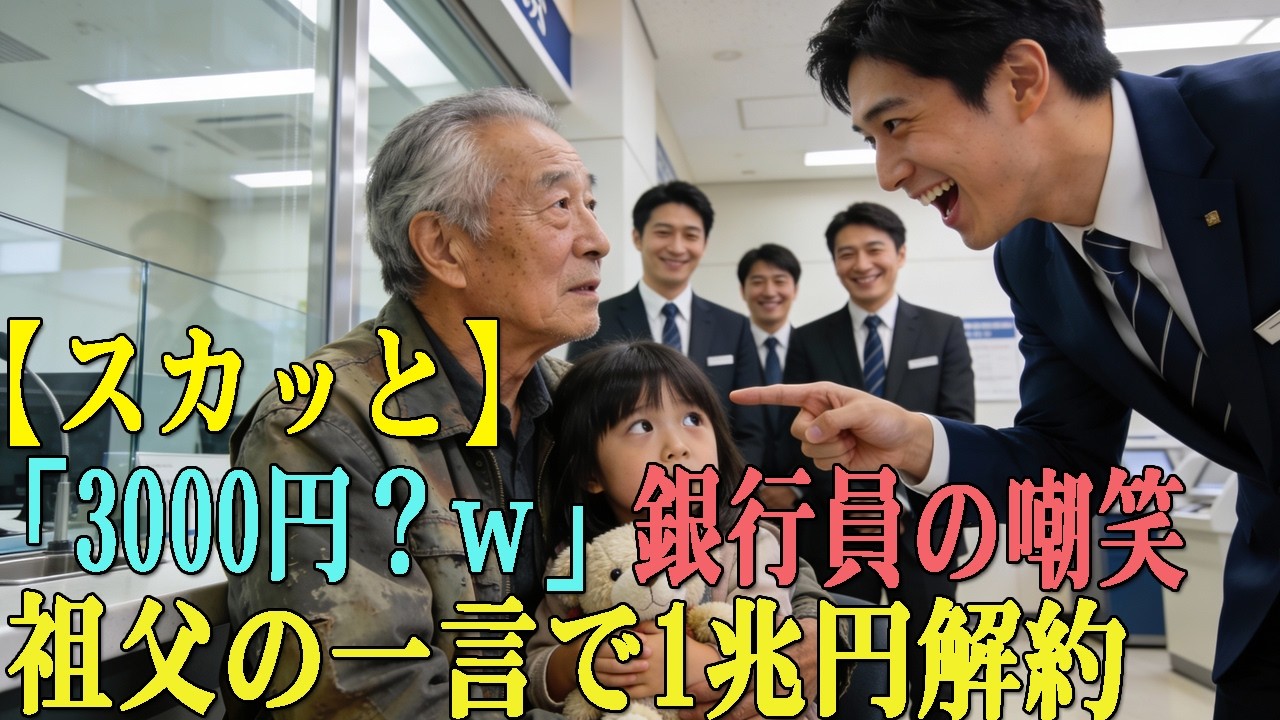 【スカッと】「たった3000円ｗ」孫娘を嘲笑した銀行員。祖父「頭取を呼べ」→1兆円解約で銀行崩壊【シニア】