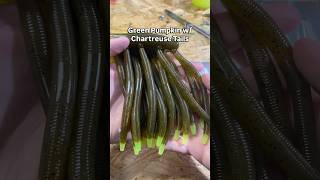 Fresh Out The Mold 🔥 Green Pumpkin Stick Worm w/ Chartreuse Tail (Bass Killer)