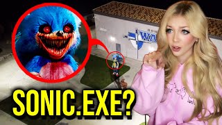 DRONE CATCHES SONIC.EXE AT HAUNTED SCHOOL RUNNING AROUND!! (HE CAME AFTER US!!)