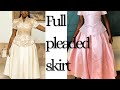 HOW TO MAKE BOX PLEATS SKIRT KISS PLEAT/ full pleated skirt side gathers