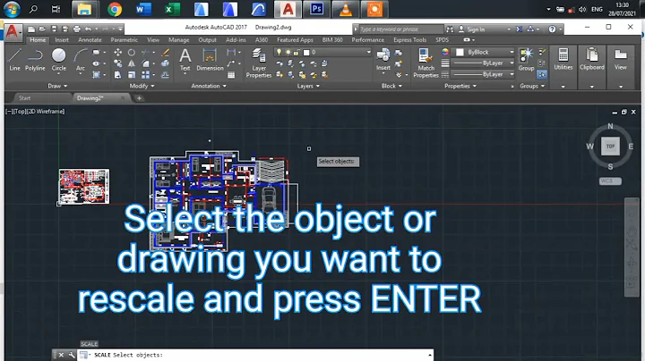 AUTOCAD: Scaling a drawing/PDF using a reference line.