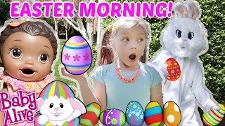 BABY ALIVE has EASTER MORNING! SURPRISE EGG HUNT! The Lilly and Mommy Show! FUNNY KIDS SKIT!