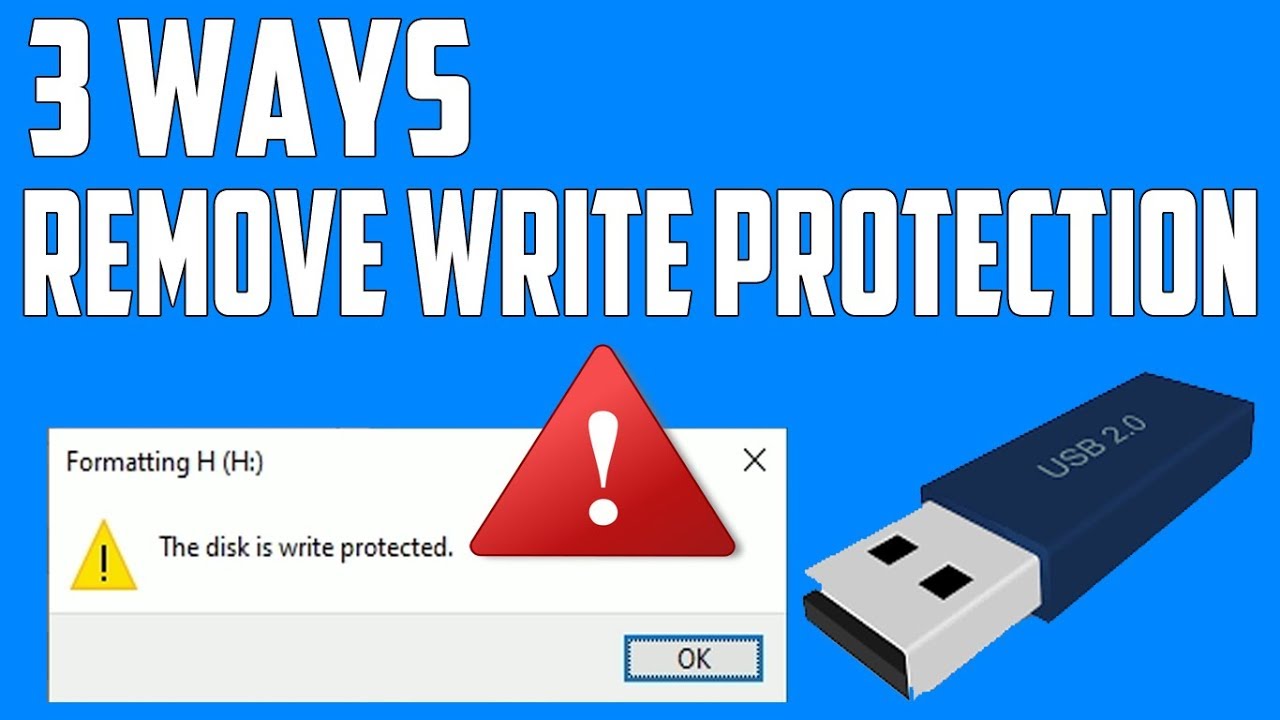 3 Remove Write Protection From USB Pendrive "The disk is write protected" [Fix] - YouTube