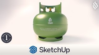 3D Modeling Tabung Gas Elpiji [Part 1] [SketchUp Tutorial]
