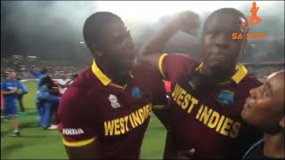 Carlos Brathwaite Throws his gloves in Eden Garden WCT20