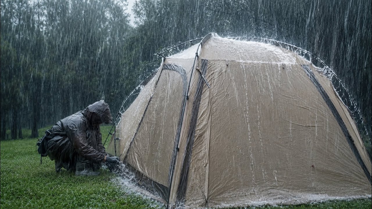 AMAZING‼️ WORST EXPERIENCE OF BEING HIT BY A RAIN STORM ⛈️ Relaxing in ...