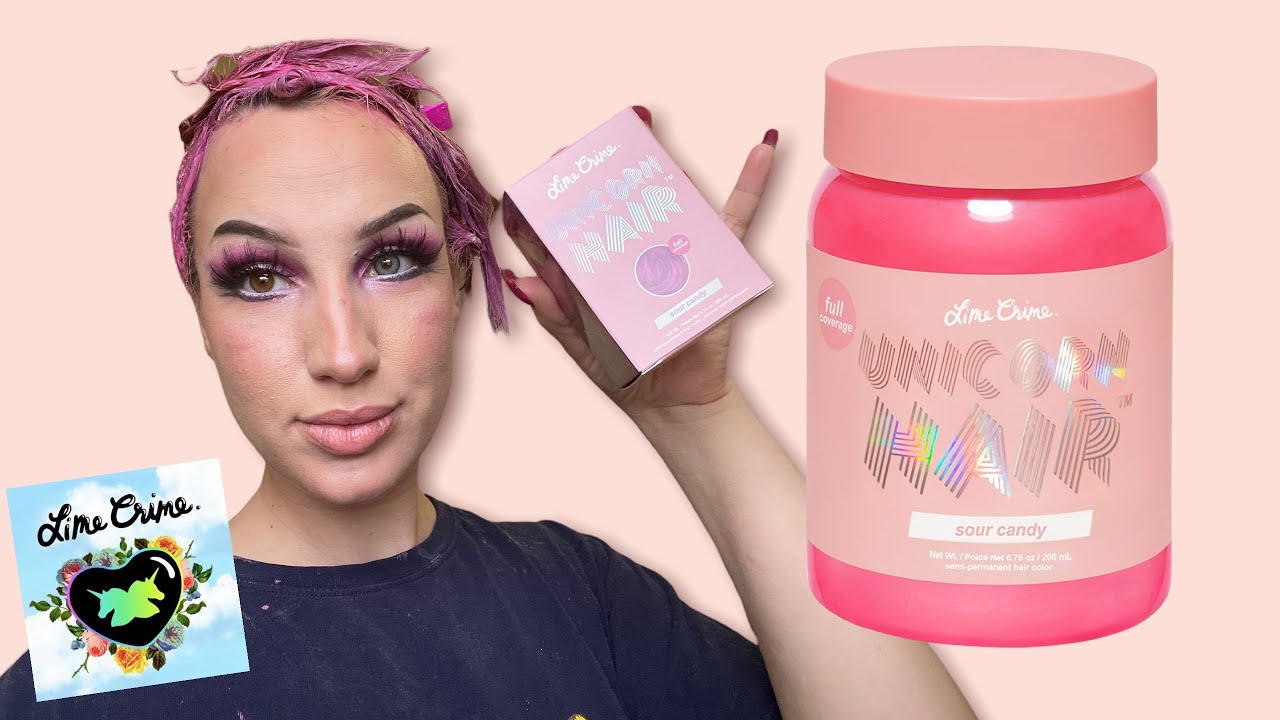 LimeCrime Unicorn Hair Sour Candy (On top of purple!) YouTube