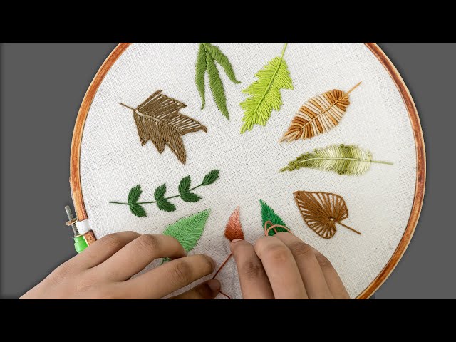 Hand Embroidery For Beginners 10 Types Of Leaves