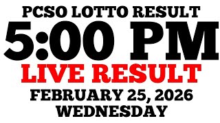 Lotto Result Today 5:00 PM Draw February 25, 2026 Wednesday PCSO LIVE Result