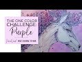 How To Coloring Tutorial - ONE COLOR CHALLENGE!  PURPLE - PencilStash