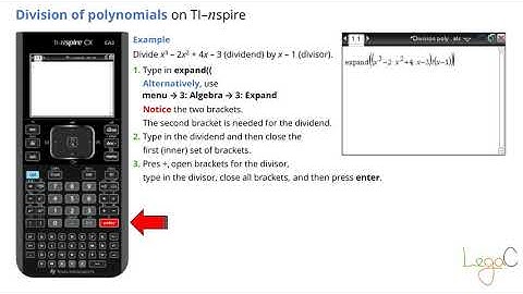 TInspire division of polynomials with and without remainders