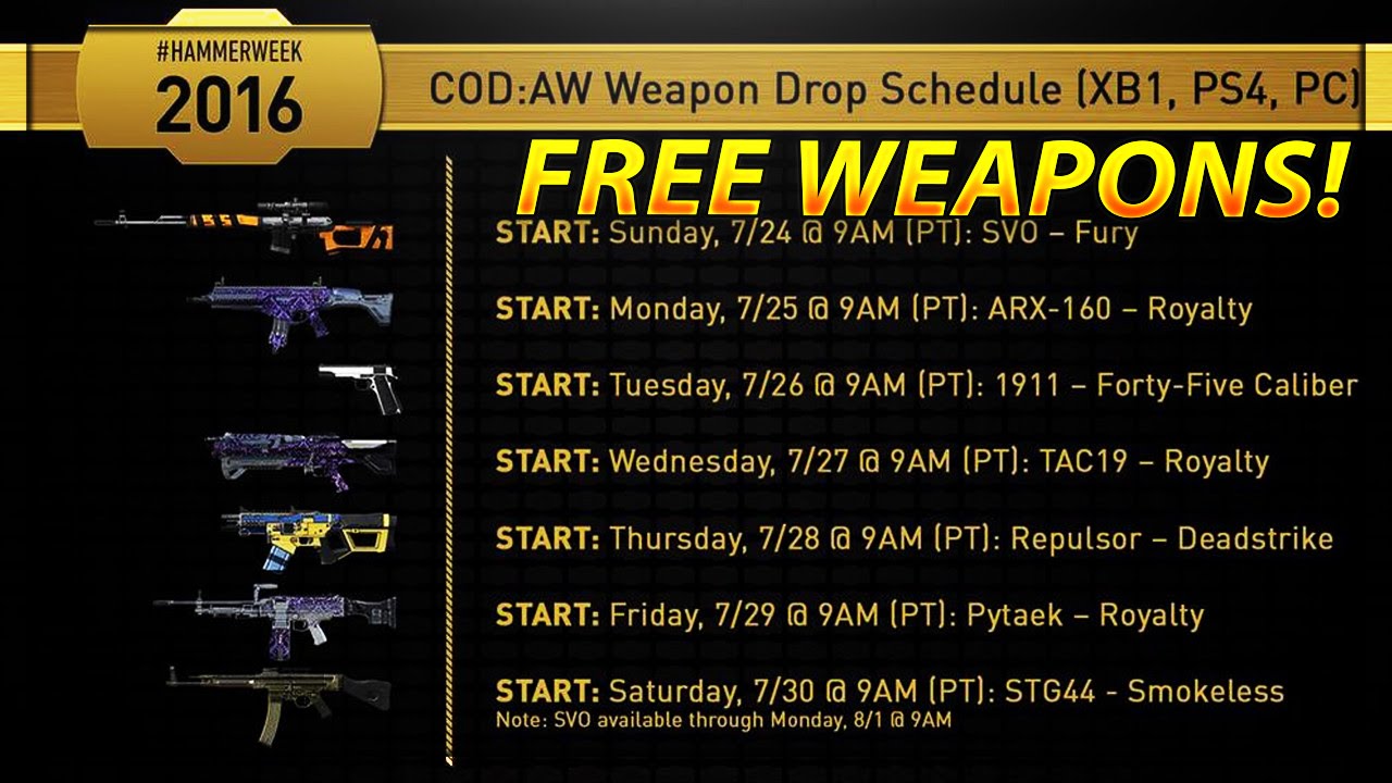 7 FREE DLC  WEAPONS In ADVANCED WARFARE!