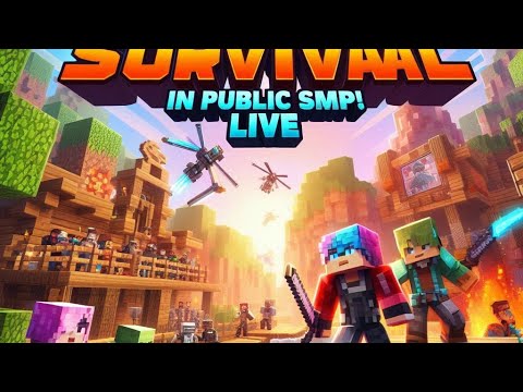 Hardcore Survival in Public SMP! LIVE - YouTube