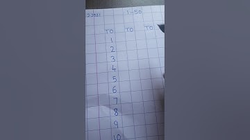 Maths: Sequence writing (1-50) in notebook