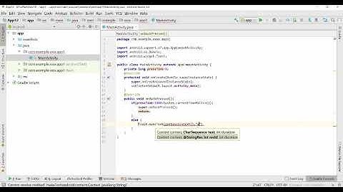 press again to exit  (android studio)