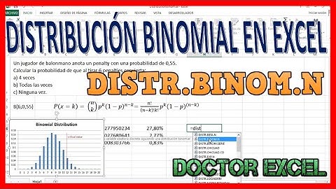 🚃 [La distribucion binomial en Excel] 🙌🏼 Estadística: la función DISTR.BINOM.N 🍎