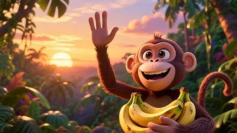 Monkey Banana Song 🍌🐵 | Nursery Rhymes & Baby Songs | Fun Animal & Counting Song for Toddlers & Kids