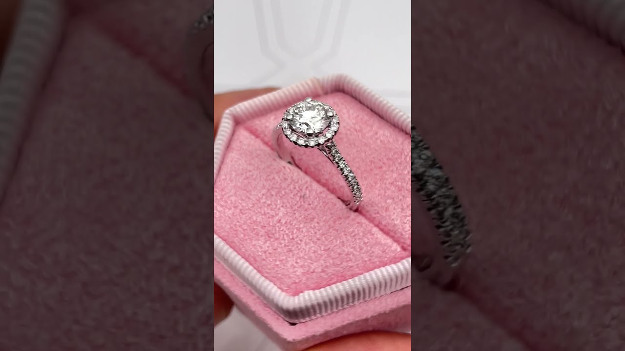 1.30 Carat Lab Grown Diamond Engagement Ring, 14k White Gold