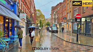 ☔1 Hour of London Rain Walk  Heavy Rain in Central London [DOLBY VISION HDR]