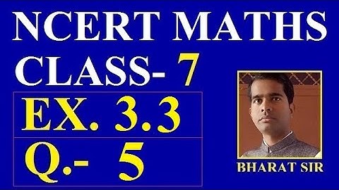 Q. 5 EX. 3.3 CLASS 7 (Data handling) || NCERT MATHS || By Bharat Sir